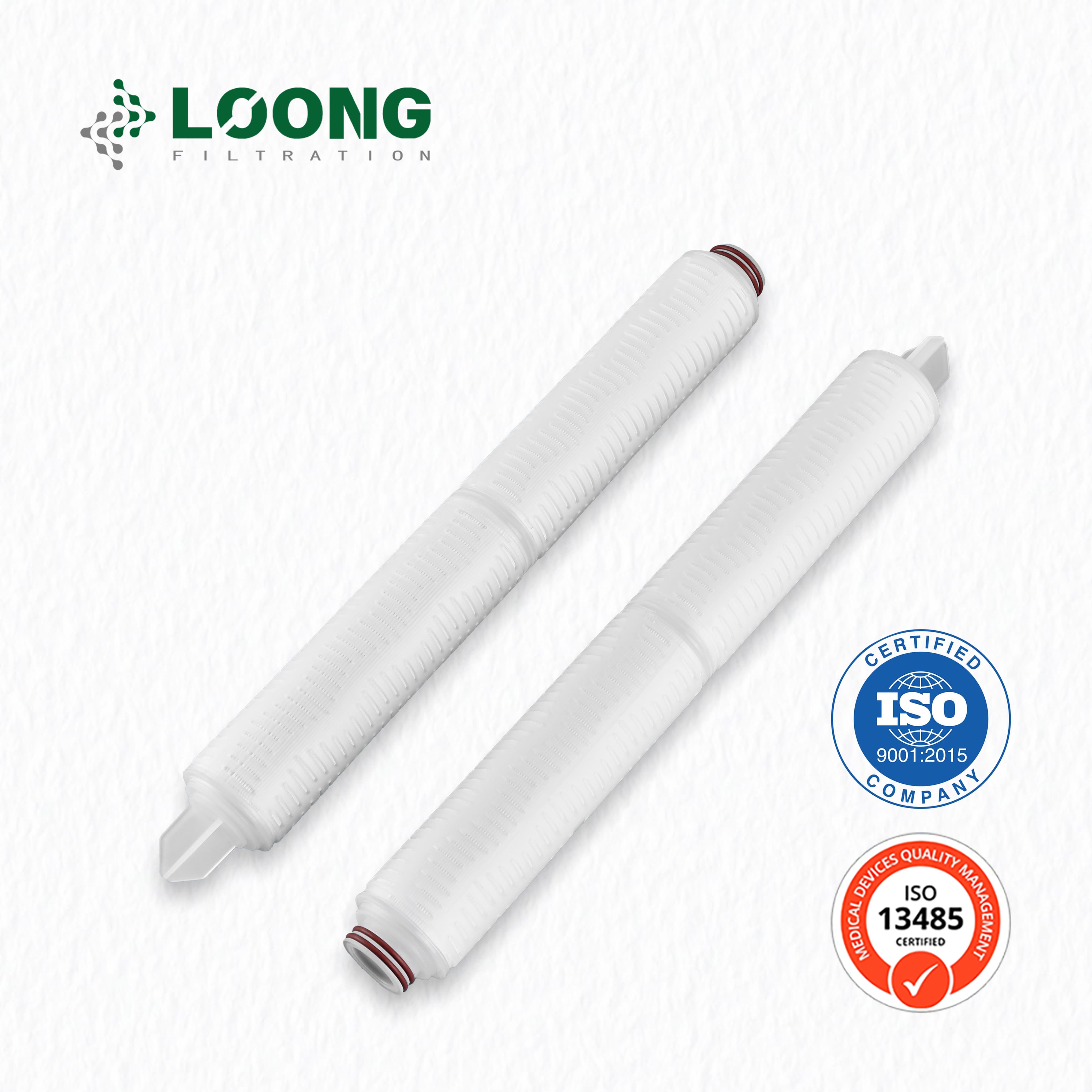 Hydrophilic PVDF membrane pleated filter cartridge optimized for sterile liquid filtration and protein recovery. Hydrophobic PVDF Filter Cartridge -loong filtration