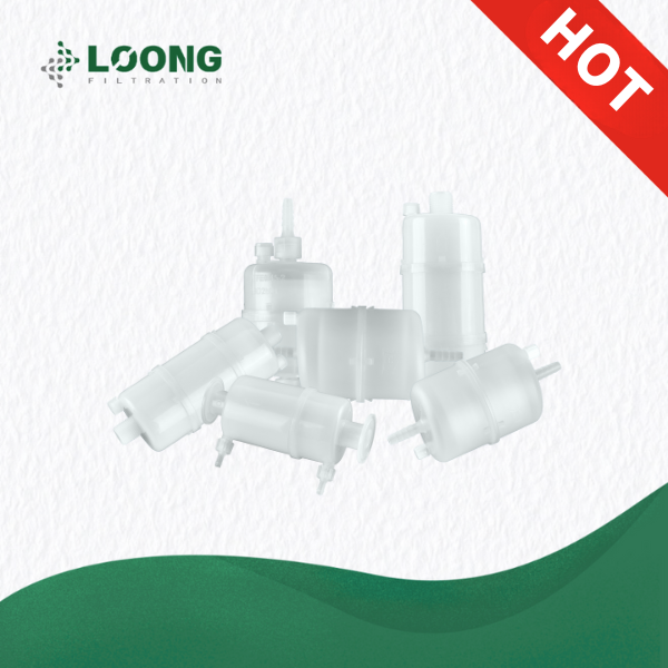 Disposable capsule filter with integrated housing for sterile liquid and gas filtration. Disposable Capsule Filter