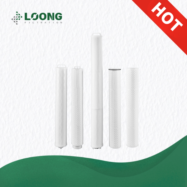 High flow pleated filter cartridge with 6-inch diameter for large-scale industrial water treatment. high flow filter cartridge