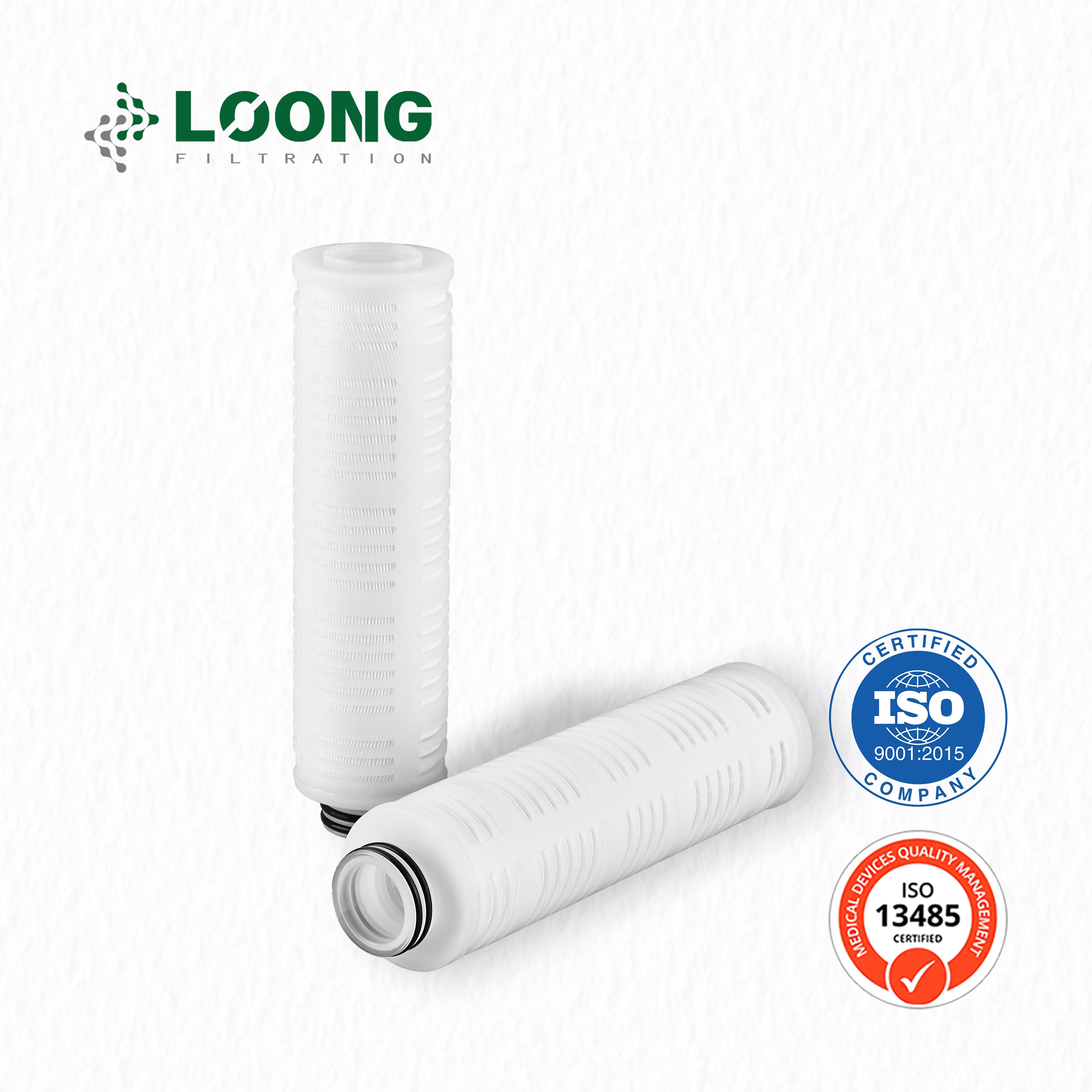 All-Teflon PTFE filter cartridge with full fluoropolymer construction for ultrapure chemical filtration. All-Teflon PTFE Filter Cartridge -loong filtration