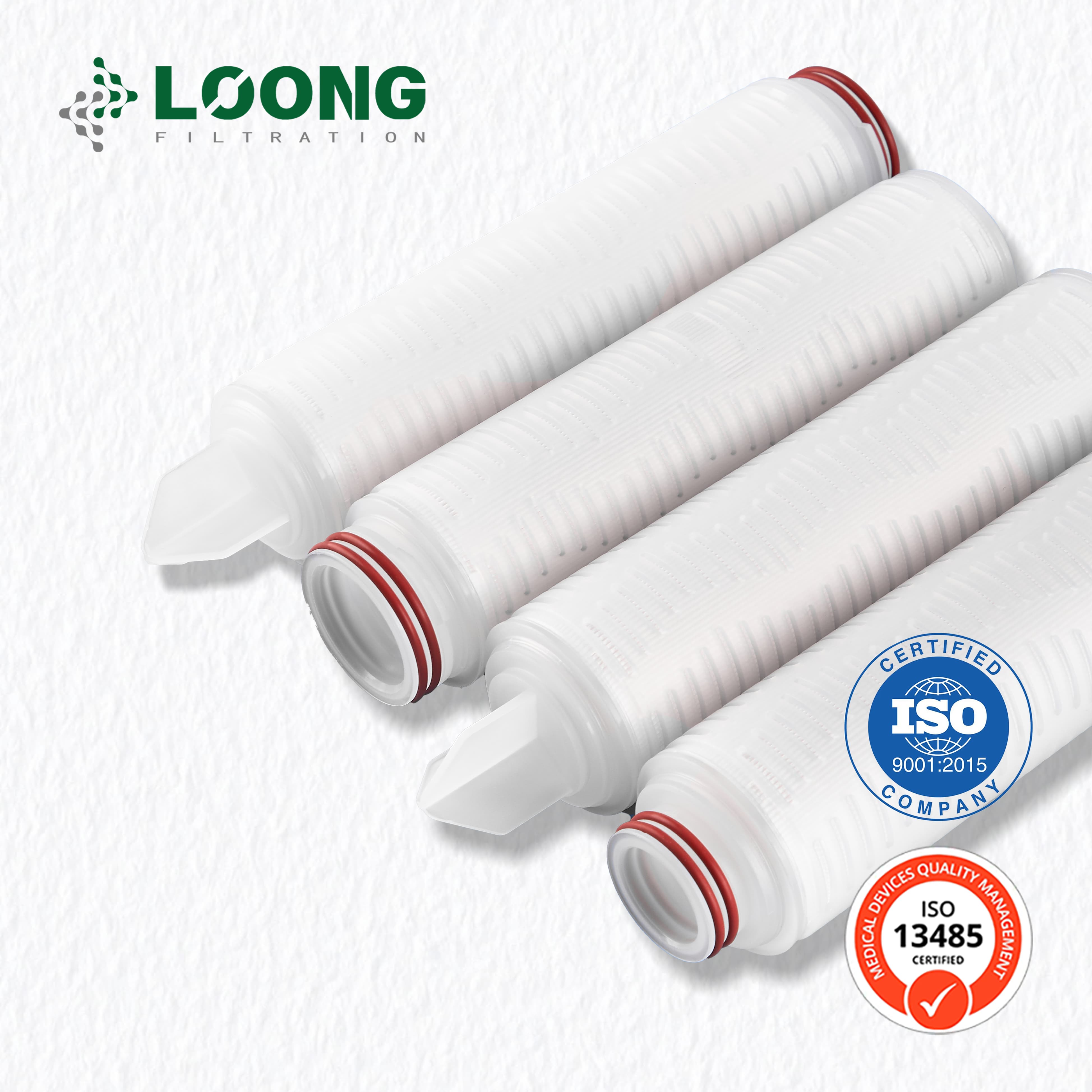 High-capacity glass fiber pleated filter cartridge for fluid,industrial oil and gas filtration. Glass Fiber Filter Cartridge -loong filtration
